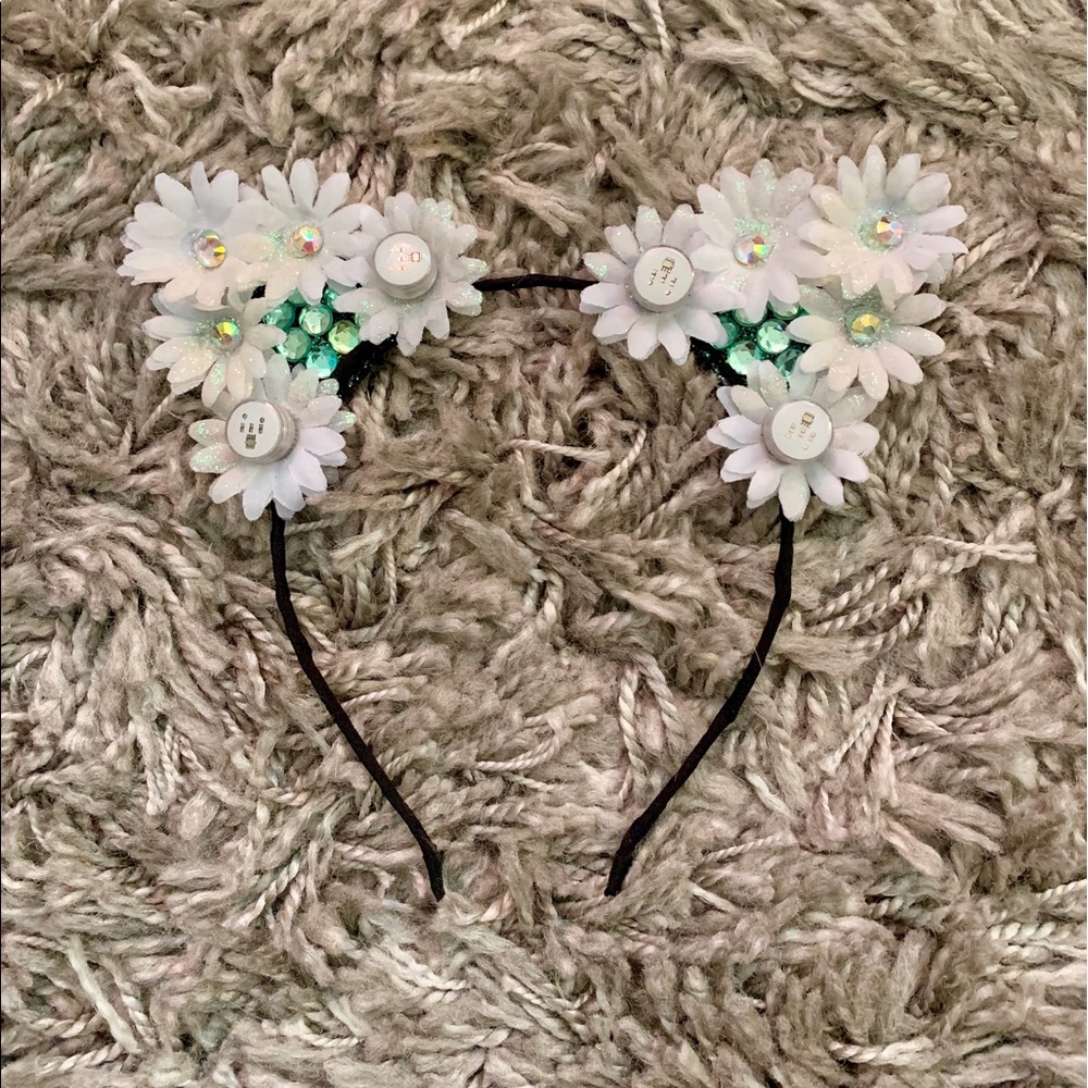 Custom Light Up Flower Kitty Ears Headband